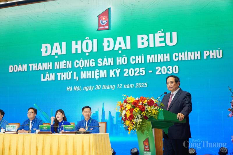 Thủ tướng Phạm Minh Chính phát biểu tại đại hội. Ảnh: Minh Trang