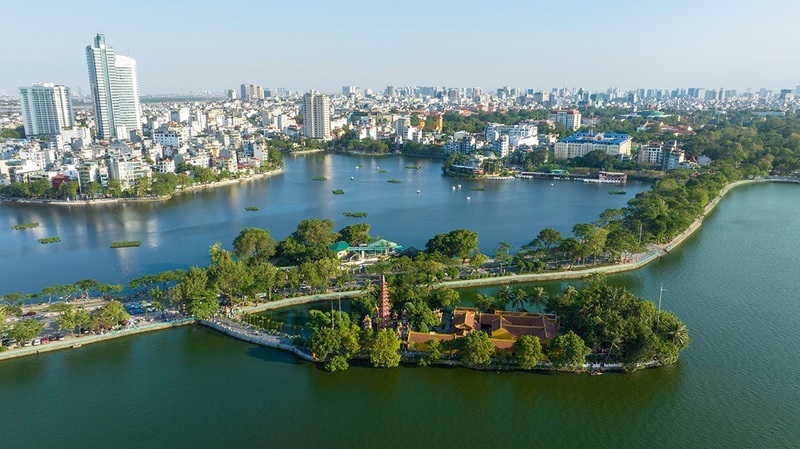 Một góc Hà Nội nhìn từ trên cao. Ảnh: Như Ý