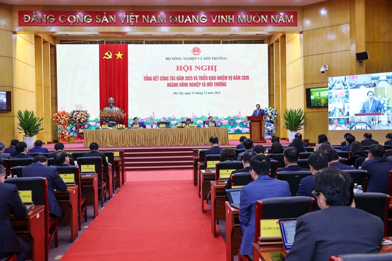 Cơ bản thống nhất với các nhiệm vụ trọng tâm của ngành trong năm 2026, Thủ tướng đề nghị ngành Nông nghiệp và Môi trường thực hiện 8 nhóm nhiệm vụ, giải pháp. Ảnh: VGP/Nhật Bắc