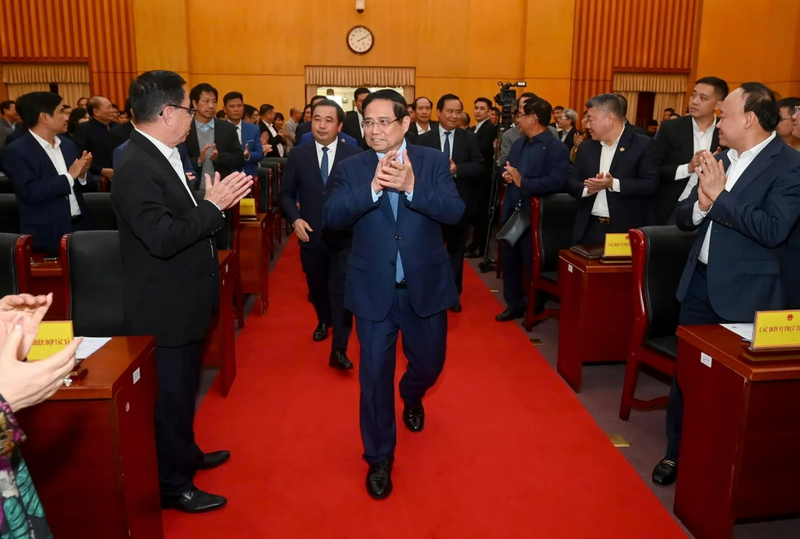 Thủ tướng Phạm Minh Chính dự và chỉ đạo Hội nghị Tổng kết công tác năm 2025 và triển khai nhiệm vụ năm 2026 ngành Nông nghiệp và Môi trường. Ảnh: Tùng Đinh.