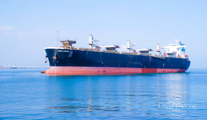 Tàu khổng lồ liên tục cập cảng Vũng Ánh trong ngày đầu năm 2026. Ảnh: Trọng Tùng