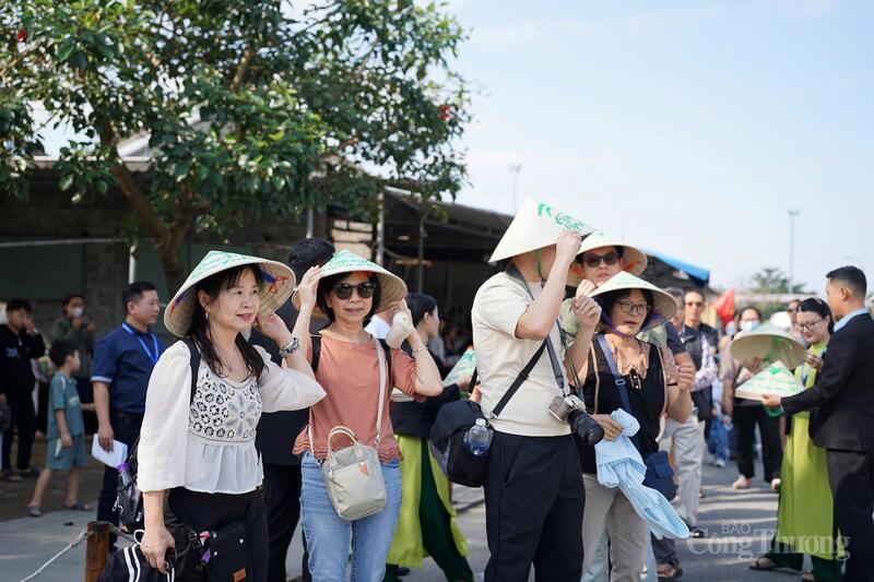 Từng đoàn du khách trong nước và quốc tế đến tham quan mang lại không khí sôi động, rộn ràng cho điểm du lịch Rừng dừa Bảy Mẫu Cẩm Thanh trong ngày đầu năm 2026.