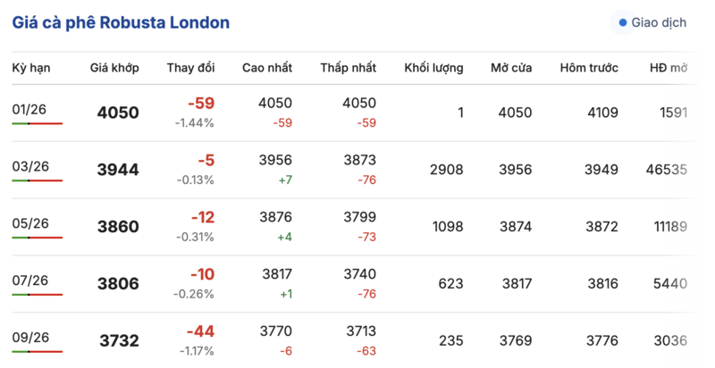 Giá cà phê hôm nay 3/01/2026: Tiếp tục tăng nhẹ  - 1