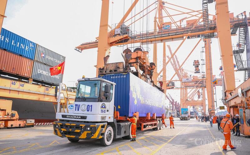 Chi nhánh Cảng Tân Vũ (Công ty cổ phần Cảng Hải Phòng) đón mã hàng đầu năm 2026.