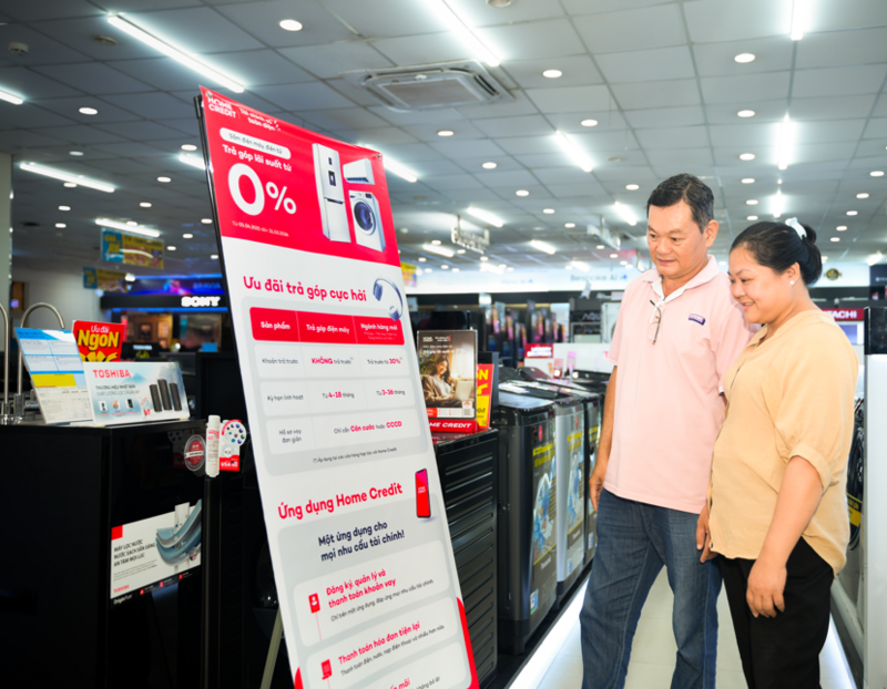 Ưu đãi lãi suất tới 0% từ Home Credit cho người dân yên tâm sắm Tết.