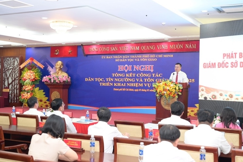 Ông Nguyễn Văn Đồng - Giám đốc Sở Dân tộc và Tôn giáo TP. Hồ Chí Minh phát biểu. Ảnh: Văn Minh