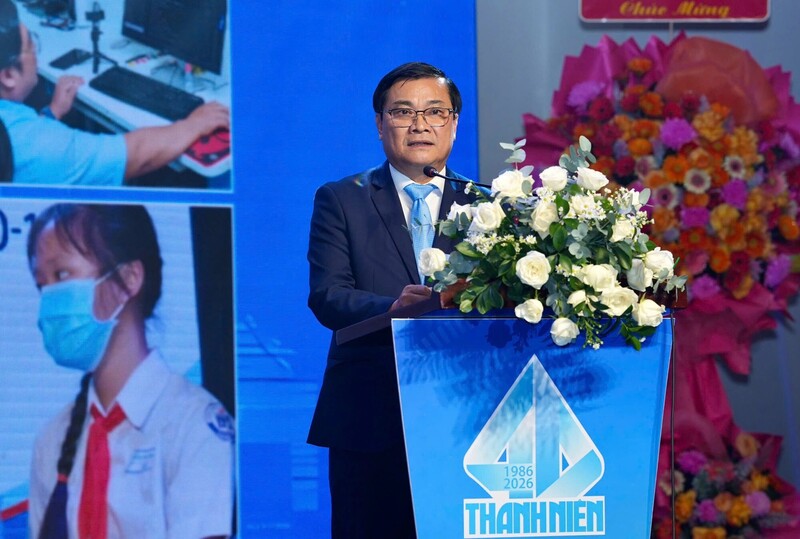 Nhà báo Nguyễn Ngọc Toàn - Phó Chủ tịch Trung ương Hội Liên hiệp Thanh niên Việt Nam, Tổng biên tập Báo Thanh Niên phát biểu tại sự kiện. Ảnh: Linh Anh