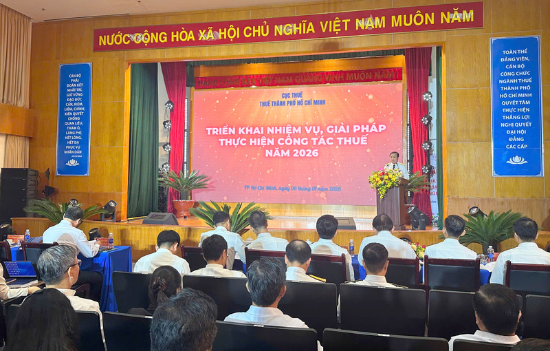 Nhiệm vụ thu ngân sách năm 2026 của Thuế TP. Hồ Chí Minh được Chính phủ giao bằng 28% tổng thu toàn ngành thuế. Ảnh: Minh Khuê.