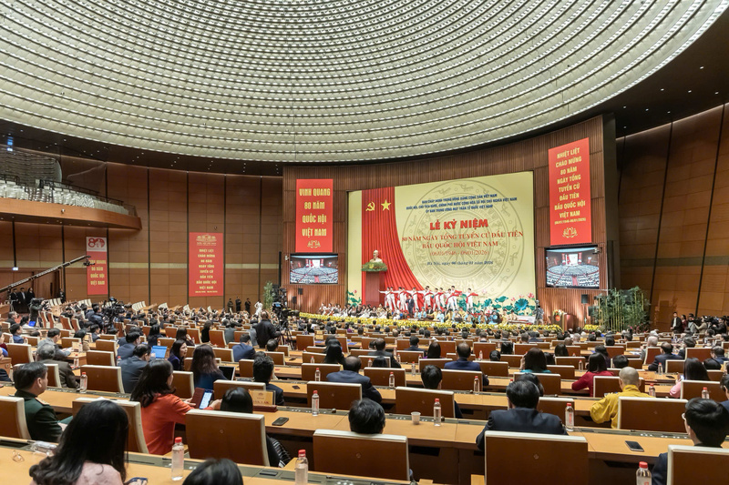 Lễ kỷ niệm 80 năm ngày Tổng tuyển cử đầu tiên bầu Quốc hội Việt Nam. Ảnh: Quang Vinh