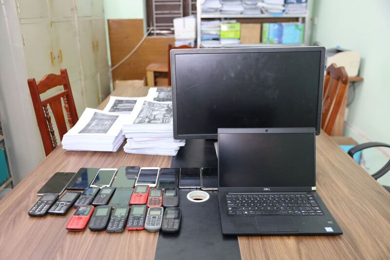 Tang vật thu giữ trong vụ án. Ảnh: Công an tỉnh Hưng Yên