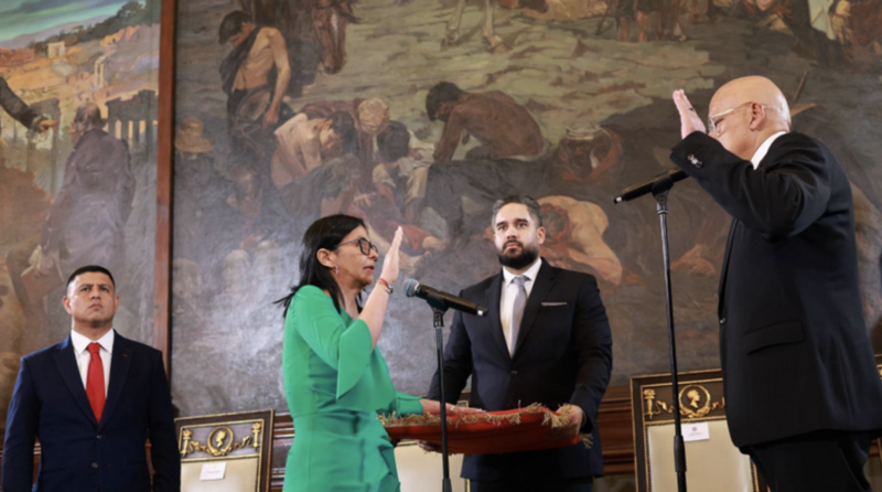 Tổng thống lâm thời Venezuela Delcy Rodriguez tuyên thệ nhậm chức (Ảnh: AA/TTXVN)