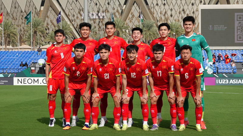 U23 Việt Nam đánh bại U23 Jordan với tỷ số 2-0 trong trận đấu diễn ra tối 6/1. Ảnh: Ted Trần TV, từ Saudi Arabia.