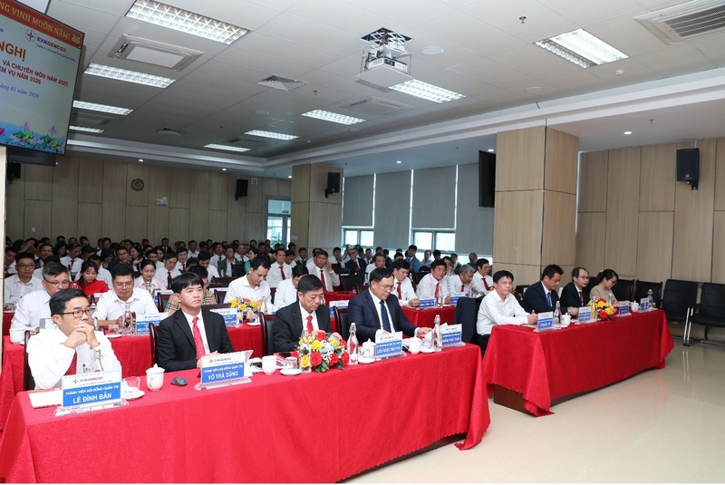 Hội nghị tổng kết hoạt động năm 2025, triển khai nhiệm vụ năm 2026 của Công ty CP Thủy điện A Vương. Ảnh: Bình An