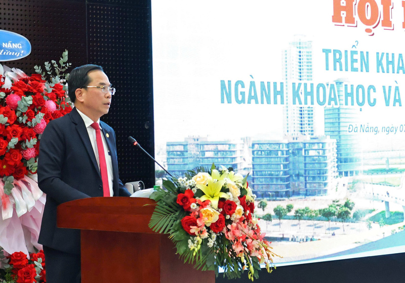 Ông Nguyễn Thanh Hồng - Giám đốc Sở Khoa học và Công nghệ TP. Đà Nẵng phát biểu khai mạc hội nghị. Ảnh: Diễm Phúc