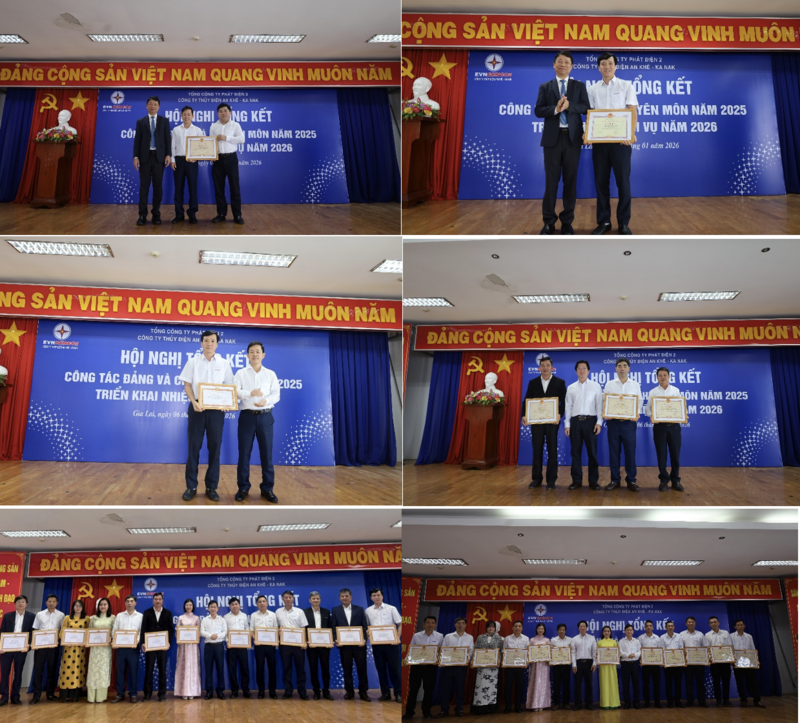 Khen thưởng các tập thể, cá nhân có những đóng góp tiêu biểu vào hoạt động công ty. Ảnh: Thu Hoài