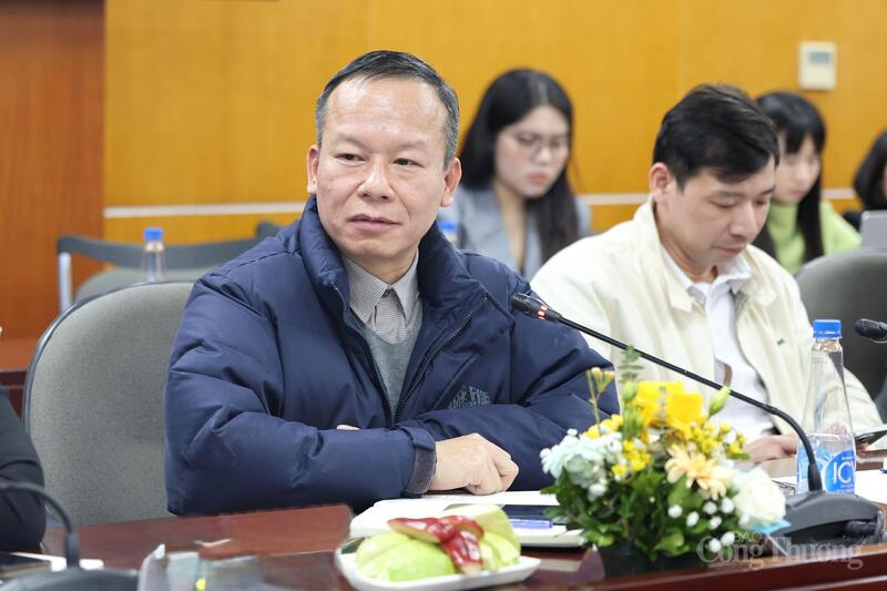 Ông Đặng Văn Vĩnh, đại diện Cục Chế biến và Phát triển thị trường nông sản (Bộ Nông nghiệp và Môi trường) phát biểu tại hội nghị Ảnh: Quỳnh Trang