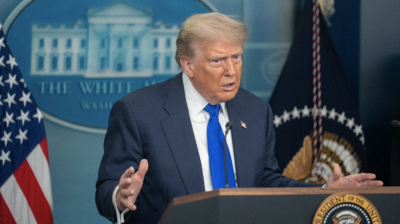 Tổng thống Mỹ Donald Trump trong một lần phát biểu tại Nhà trắng. (Ảnh: THX/TTXVN)