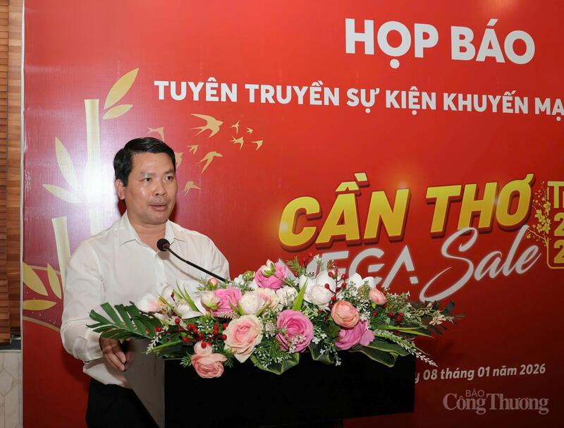 Ông Hà Vũ Sơn - Giám đốc Sở Công Thương TP. Cần Thơ phát biểu tại buổi họp báo. Ảnh: Khánh Ngọc.