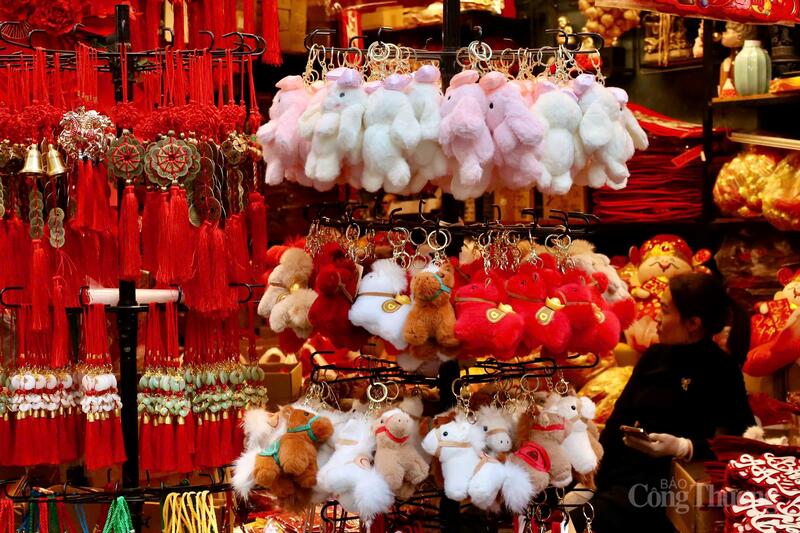 Từ đầu phố đến cuối phố, ngựa lớn, ngựa nhỏ, ngựa phi nước đại hiện diện trong đủ chất liệu, màu sắc, hình thù đa dạng, tạo nên một không gian Tết sống động và rực rỡ. Các linh vật ngựa được bán với giá từ 50.000 đến 300.000 đồng.