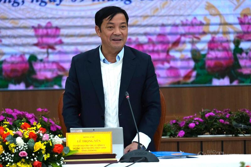Ông Lê Trọng Yên, Phó Chủ tịch Thường trực UBND tỉnh Lâm Đồng phát biểu tại buổi làm việc. Ảnh: Lê Sơn