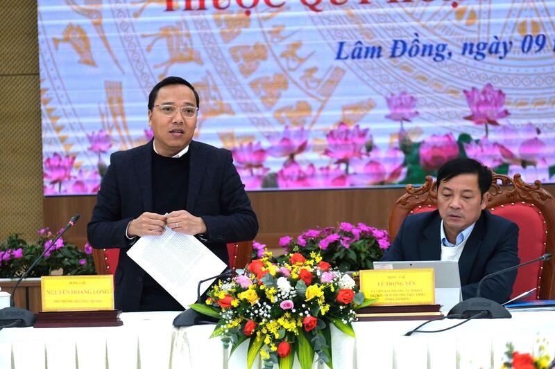 Thứ trưởng Bộ Công Thương Nguyễn Hoàng Long phát biểu tại buổi làm việc. Ảnh: Lê Sơn