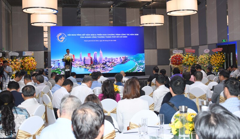 Hội nghị “Tổng kết năm 2025 và triển khai Chương trình công tác của ngành Công Thương TP. Hồ Chí Minh năm 2026”. Ảnh: Minh Khuê.