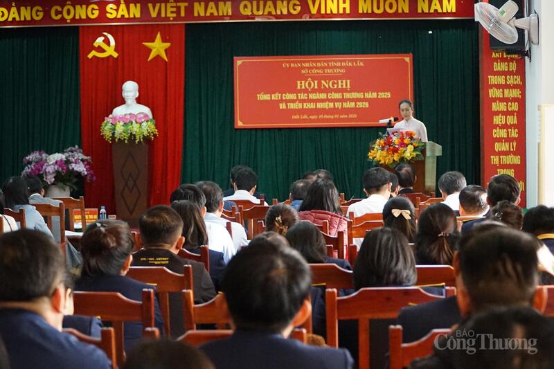 Toàn cảnh Hội nghị tổng kết công tác ngành Công Thương năm 2025 và triển khai nhiệm vụ năm 2026. Ảnh: Vũ Long
