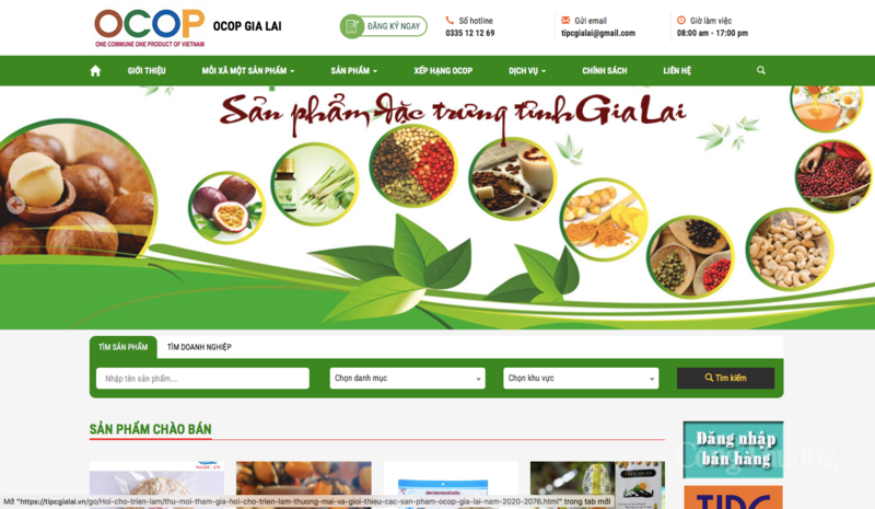 Nông sản Gia Lai được đưa lên sàn thương mại điện tử OCOPGIALAI.