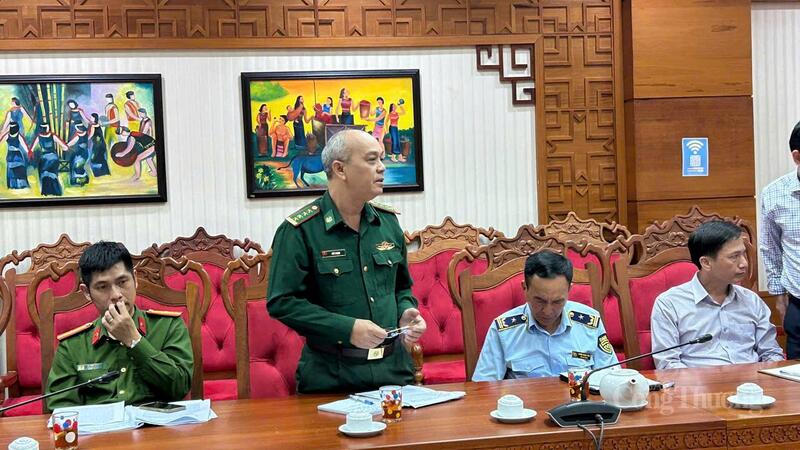 Đại tá Kpă Y Thạch, Phó Chỉ huy trưởng Ban Chỉ huy Bộ đội Biên phòng, Bộ Chỉ huy Quân sự tỉnh Đắk Lắk phát biểu. Ảnh: Vũ Long