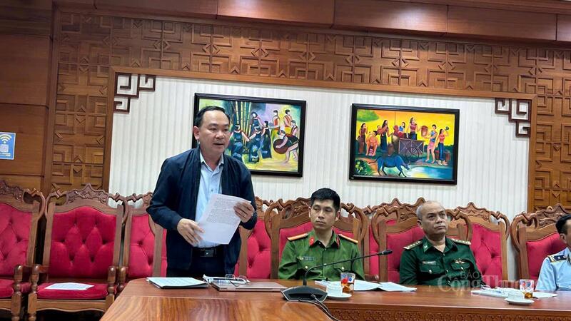 Ông Nguyễn Hoàng Lâm, Phó Chánh Thanh tra tỉnh nêu ý kiến tại hội nghị. Ảnh: Vũ Long