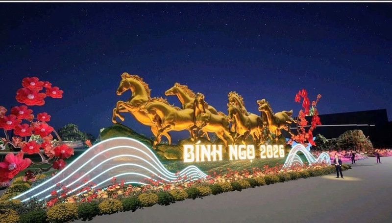 Mô hình Đại lộ hoa và công nghệ ánh sáng bên vịnh kỳ quan - Vịnh Hạ Long.