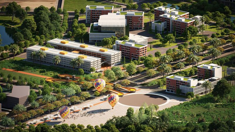 Phối cảnh dự án Khu công viên công nghệ số và hỗn hợp tại hai phường Tây Tựu, Phú Diễn.