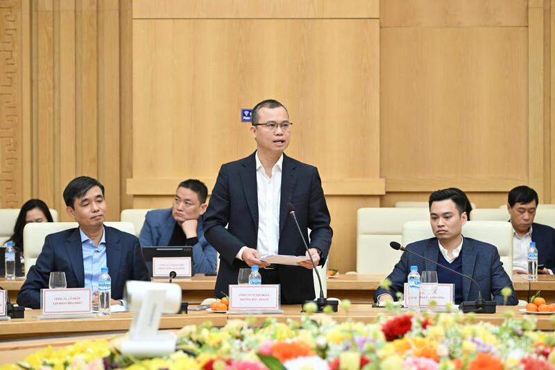 Ông Đoàn Đạt Ninh - Phó Tổng Giám đốc Tập đoàn Trường Hải - THACO kiến nghị sớm tháo gỡ vướng mắc trong đầu tư, phát triển dự án đường sắt.