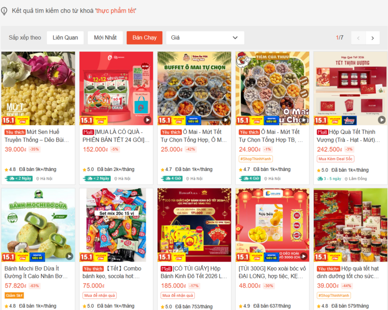 Người tiêu dùng dễ dàng tìm kiếm, so sánh giá và mua sắm trên các sàn thương mại điện tử. Ảnh chụp màn hình