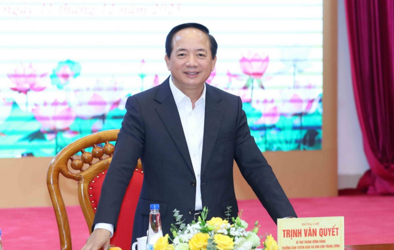 Đồng chí Trịnh Văn Quyết, Bí thư Trung ương Đảng, Trưởng ban Tuyên giáo và Dân vận Trung ương. Ảnh: baochinhphu.vn