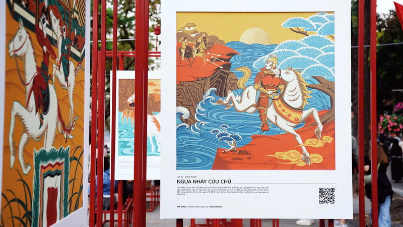 Hình tượng 'Ngựa nhảy cứu chủ' trong truyền thuyết. Ảnh: Diệu Linh