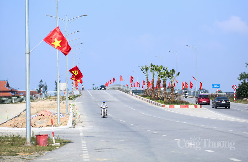 Cờ Đảng, cờ Tổ quốc được cắm trang trọng trên các tuyến đường.