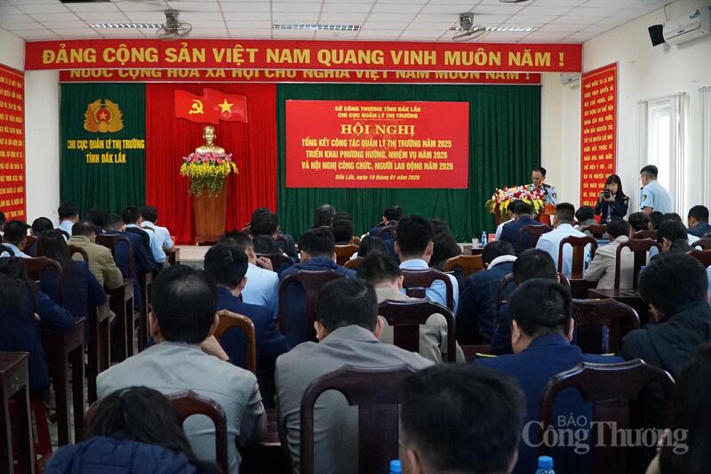 Hội nghị tổng kết quản lý thị trường năm 2025, triển khai phương hướng nhiệm vụ năm 2026.