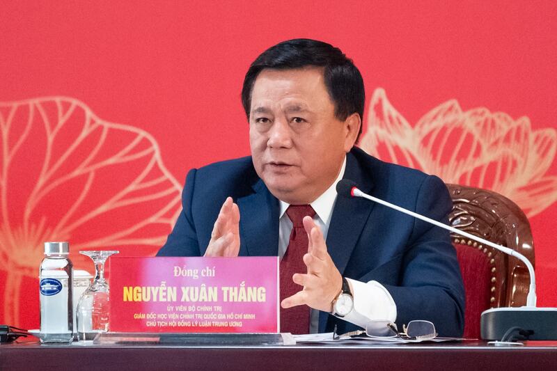Ủy viên Bộ Chính trị, Giám đốc Học viện Chính trị quốc gia Hồ Chí Minh, Chủ tịch Hội đồng Lý luận Trung ương Nguyễn Xuân Thắng. Ảnh: Phạm Thắng