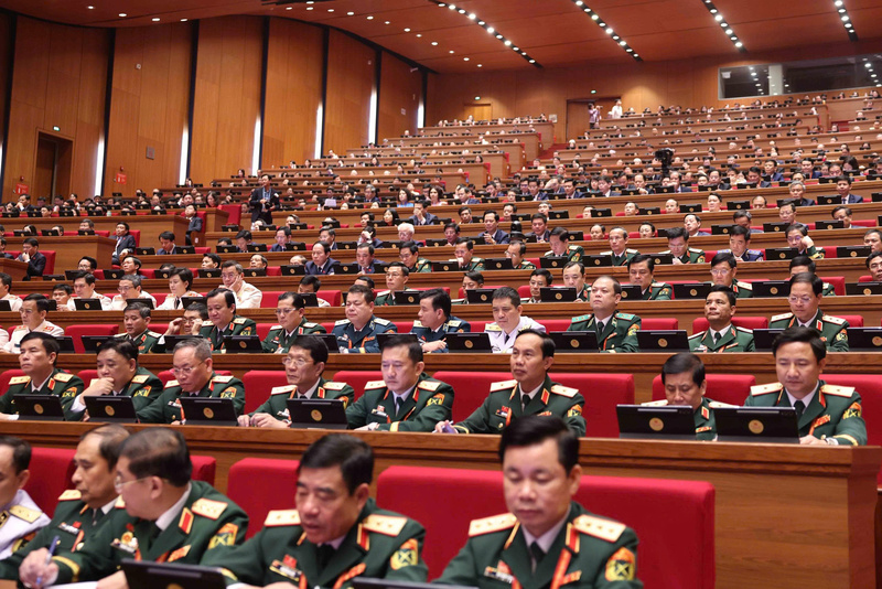 Các đại biểu tham dự phiên họp trù bị Đại hội XIV của Đảng. Ảnh: TTXVN