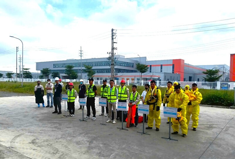 Nhiều doanh nghiệp lớn tại các khu công nghiệp đã chủ động xây dựng phương án phòng ngừa, ứng phó sự cố hóa chất. Ảnh: Mai Liễu