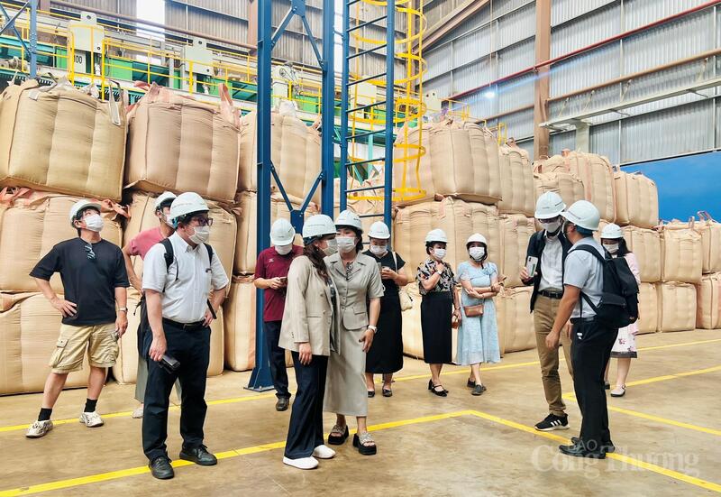 Đoàn doanh nghiệp Nhật Bản tham quan khu sản xuất của doanh nghiệp Gia Lai. Ảnh: Hiền Mai