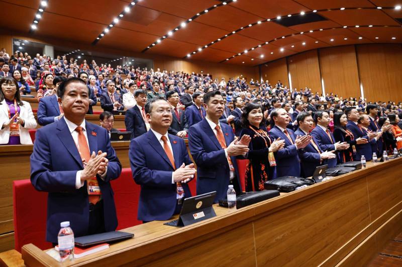 Các đại biểu dự phiên khai mạc Đại hội XIV của Đảng. Ảnh: TTXVN