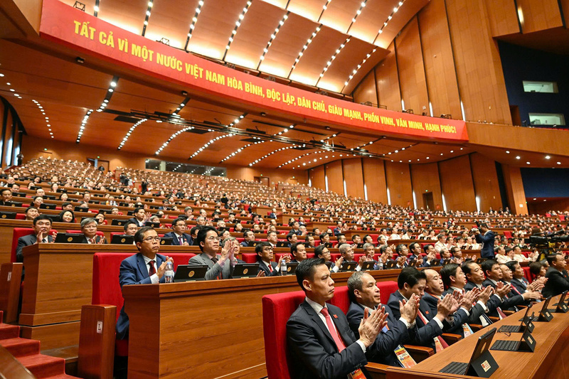 Các đại biểu tham dự phiên khai mạc Đại hội XIV của Đảng.