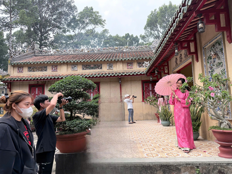 TP. Hồ Chí Minh: Giới trẻ 'bắt nhịp' Tết sớm qua tà áo dài truyền thống - 9