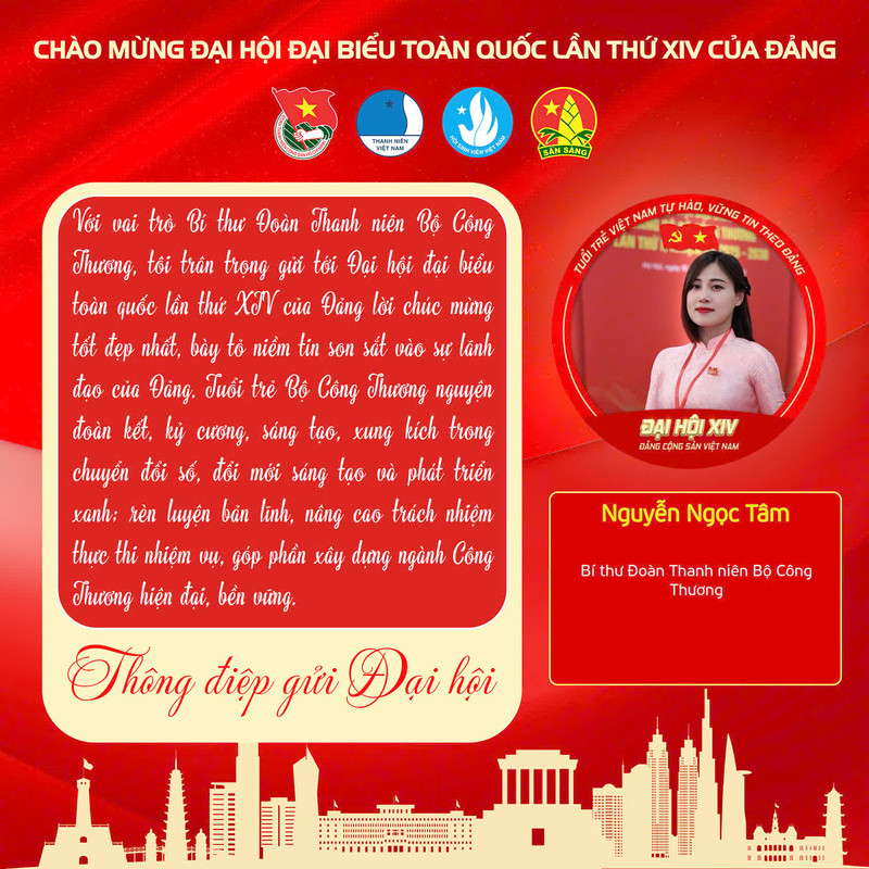 Tuổi trẻ Công Thương bày tỏ niềm tin son sắt, hướng về Đại hội XIV với khát vọng cống hiến