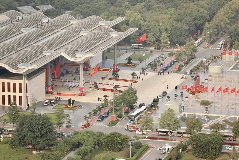 Trung tâm Hội nghị Quốc gia (TP. Hà Nội) - nơi diễn ra Đại hội đại biểu toàn quốc lần thứ XIV của Đảng, diễn ra từ ngày 19 - 25/1/2026. Ảnh: Nguyễn Bình