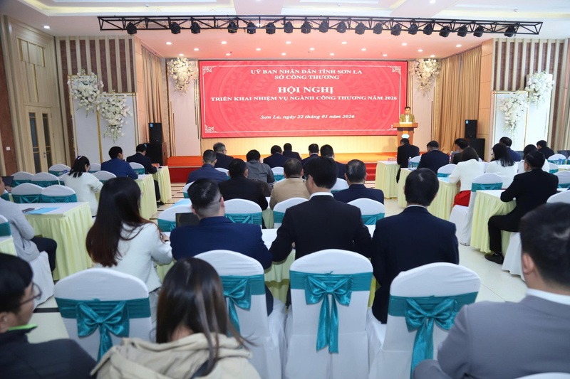Sở Công Thương tỉnh Sơn La tổ chức Hội nghị triển khai nhiệm vụ ngành Công Thương năm 2026. Ảnh: Hải Sơn