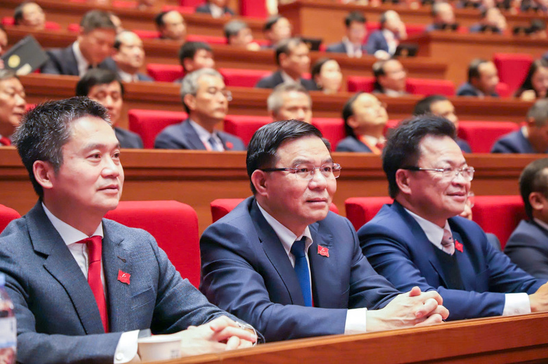 Uỷ viên Ban Chấp hành Trung ương Đảng, Quyền Bộ trưởng Bộ Công Thương Lê Mạnh Hùng tại Đại hội XIV của Đảng.