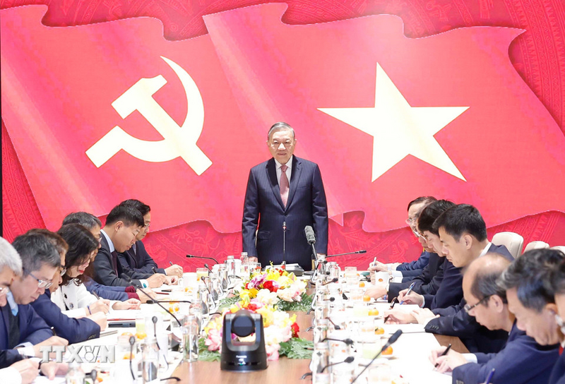 Tổng Bí thư Tô Lâm phát biểu chỉ đạo. Ảnh: Thống Nhất/TTXVN